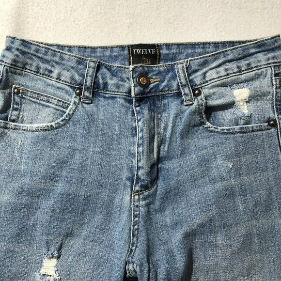 Twelve Ontwelfth Jeans Bootcut Flare Women Sz 26 Distress Western Cowboy Hippie - Picture 3 of 12